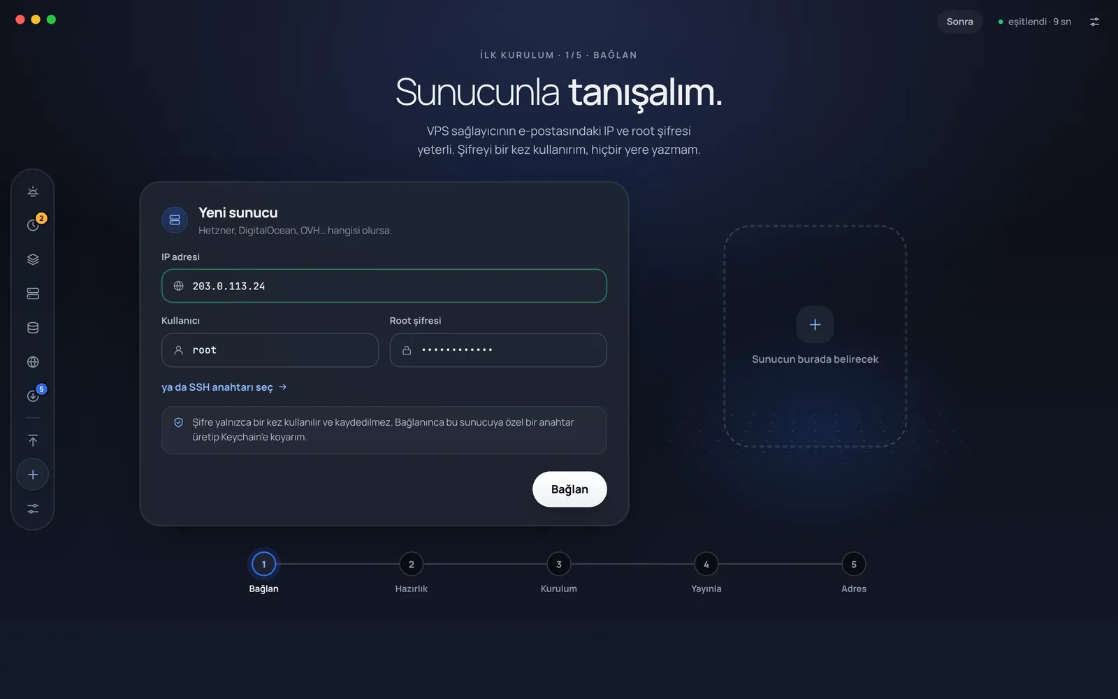 Kule: Sunucu kurulumu